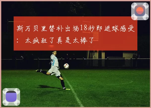 斯万贝里替补出场18秒即进球感受：太疯狂了真是太棒了